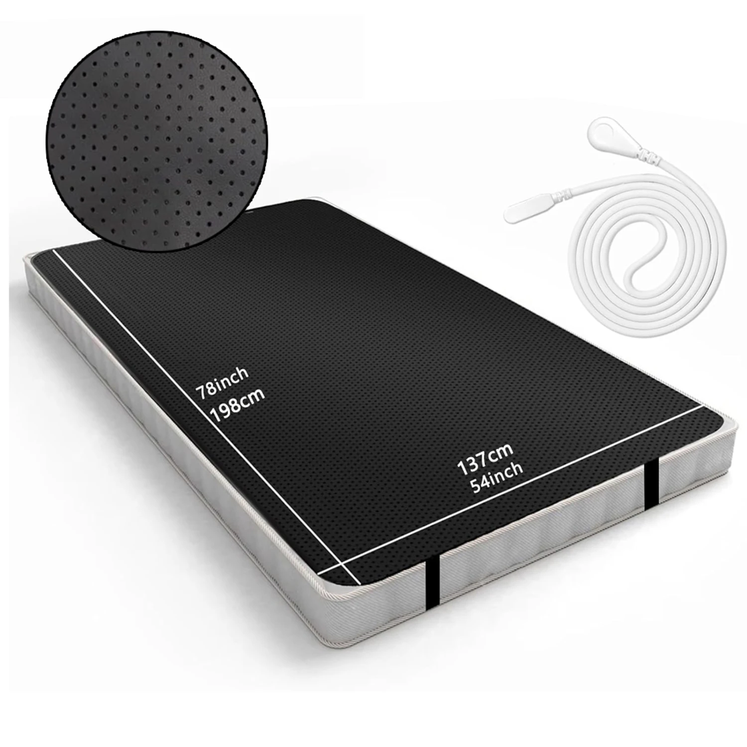 Earth Moon Grounding Mattress Conductive Carbon Fiber Massage Yoga Mat with Breathable Holes to Reduce Inflammation