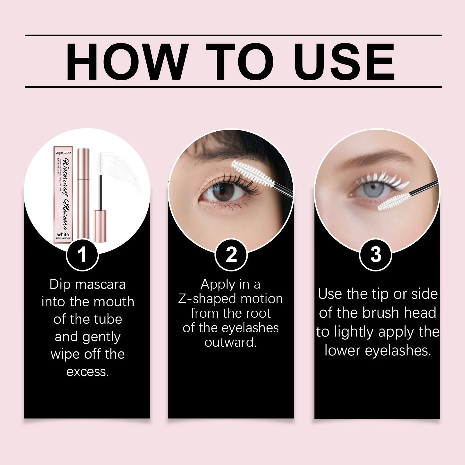 الشباك ماسكارا الرموش أسود بني أبيض طبيعي إطالة سميكة طويلة الأمد مقاوم للماء مقاوم للعرق أنابيب نحيلة ماسكارا #6