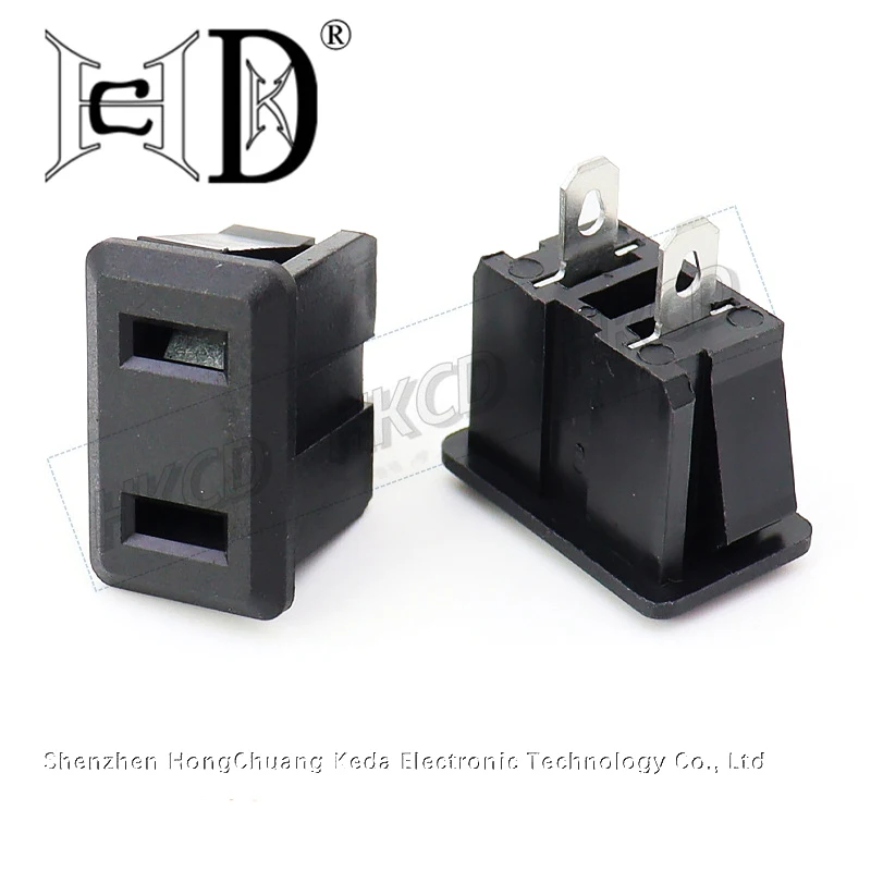 2pcs Universal Copper 10A 125V US 2 pin industry outlet America flame retardant Electrical AC power socket for USA Japan Canada