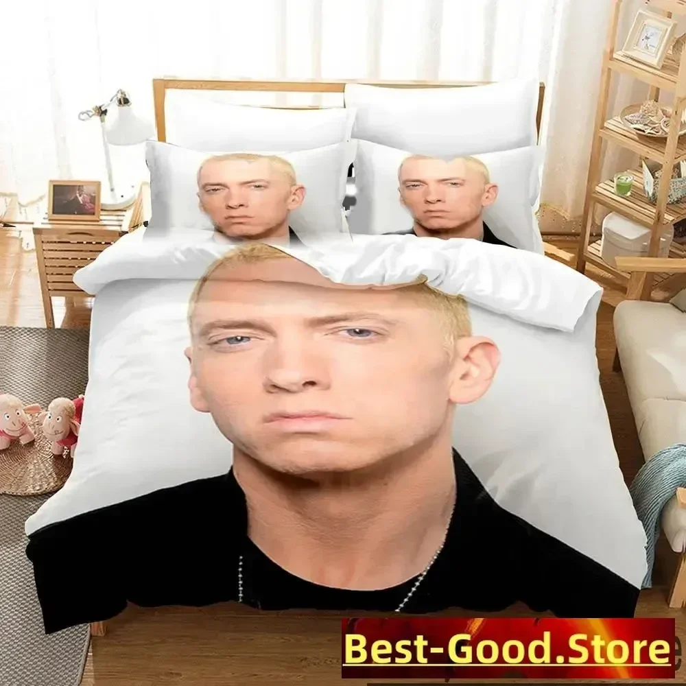 

3D Print Eminem Rapper Bedding Set Boys Girls Twin Queen King Size Duvet Cover Pillowcase Bed boys Adult Home Textileextile