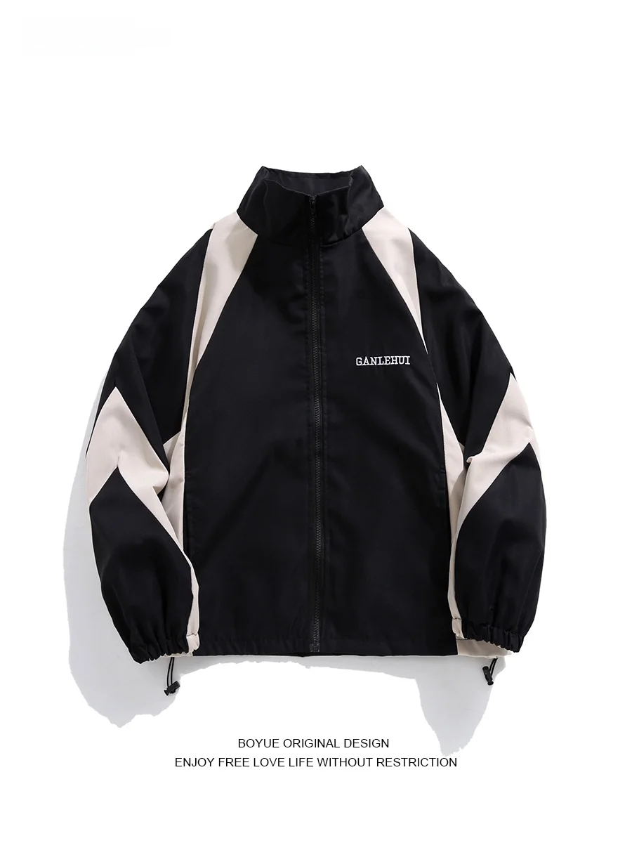 

Куртка Boyue в стиле High Street с вышивкой и вставками, повседневная, свободного кроя, с отложным воротником, для мужчин и женщин, для путешествий, осенняя, удлиненная