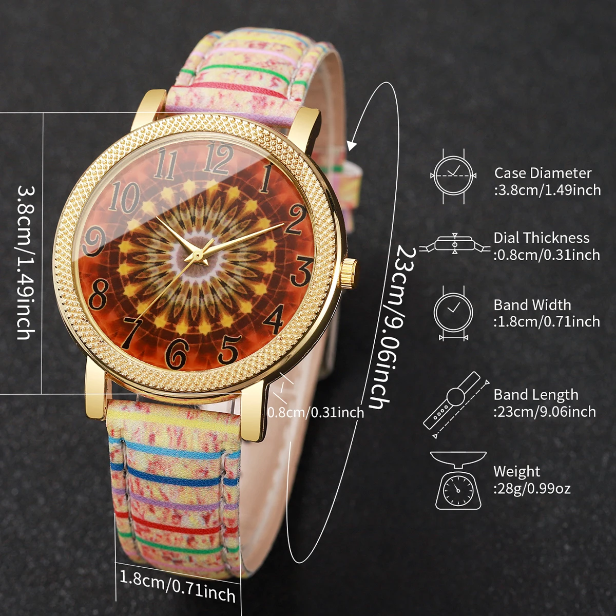 1Pcs Women's Gift Watch Temperament Elegant Personality Scale Dial Trendy Fashion Quartz Watch, Best Gift for Girls(without box)