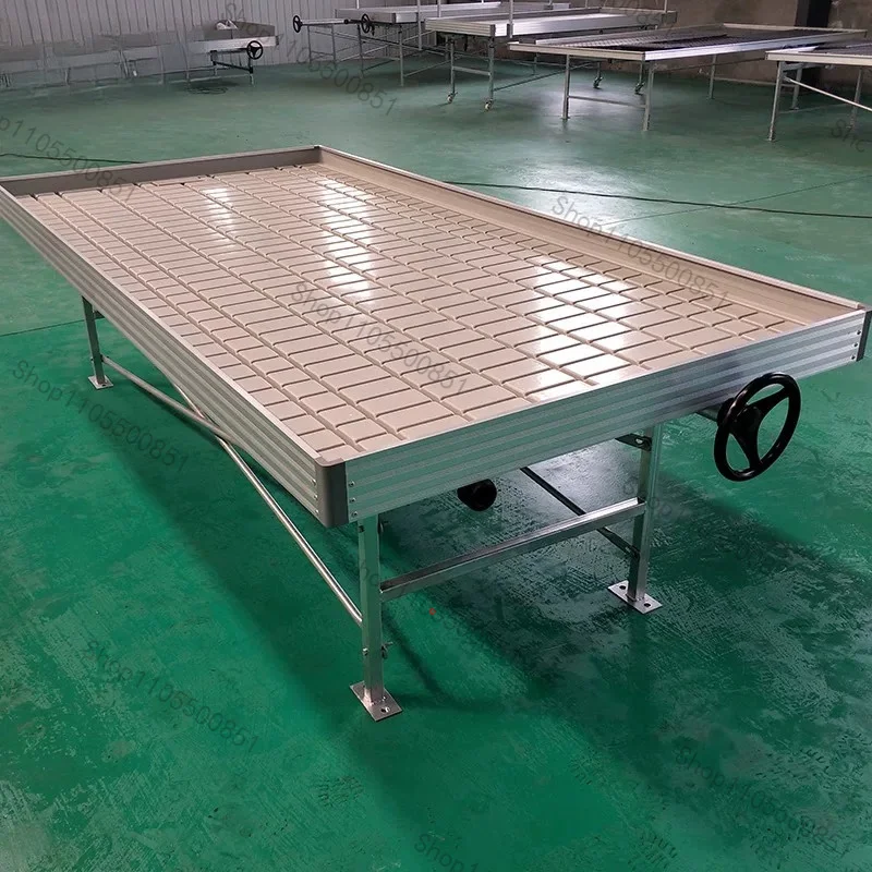 ABS Seedbed Tray Aluminum Frame Galvanized Leg Rolling Table For Hydroponic Growth