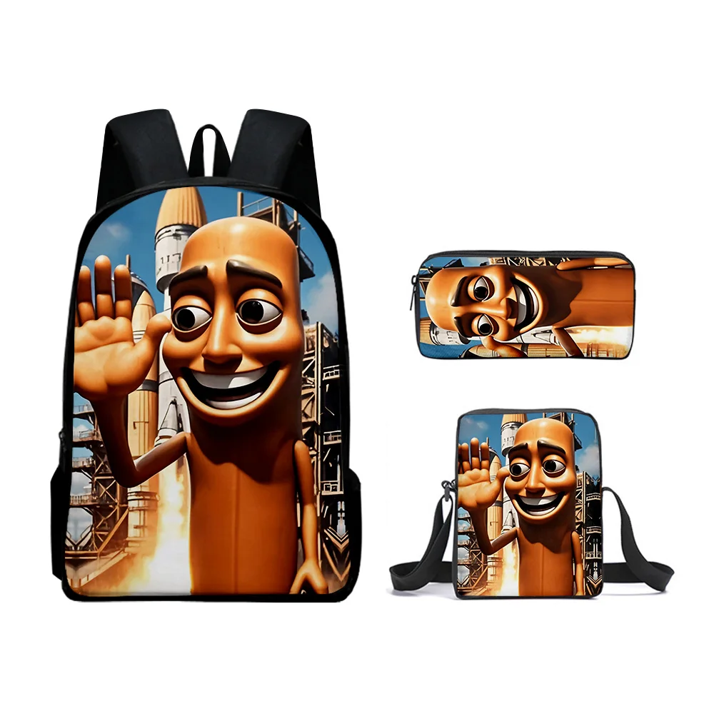 

Trendy Popular tungtungtung 3D Print 3pcs/Set pupil School Bags Laptop Daypack Backpack Inclined shoulder bag Pencil Case