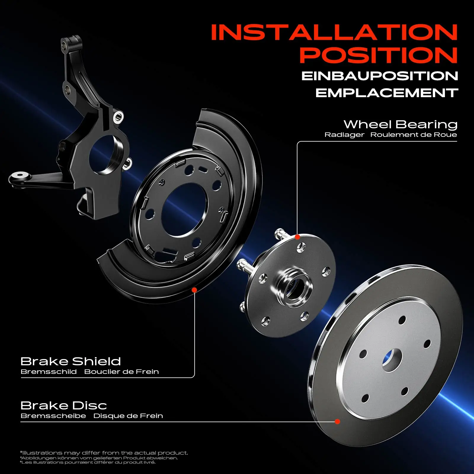 Frankberg 2X Ankerblech Disque de frein pour essieu avant des deux côtés pour Hyundai I30 Pd Kombi Combi Coupe Kia Ceed 51756g4050 51755g4050