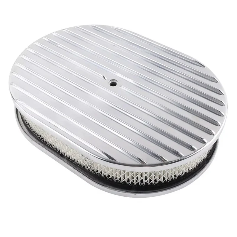 

Full Finned Oval Air Filter 12" Ellipse Aluminum Air Cleaner For For Ford Hot Rod, Rat Rod, Muscle Car