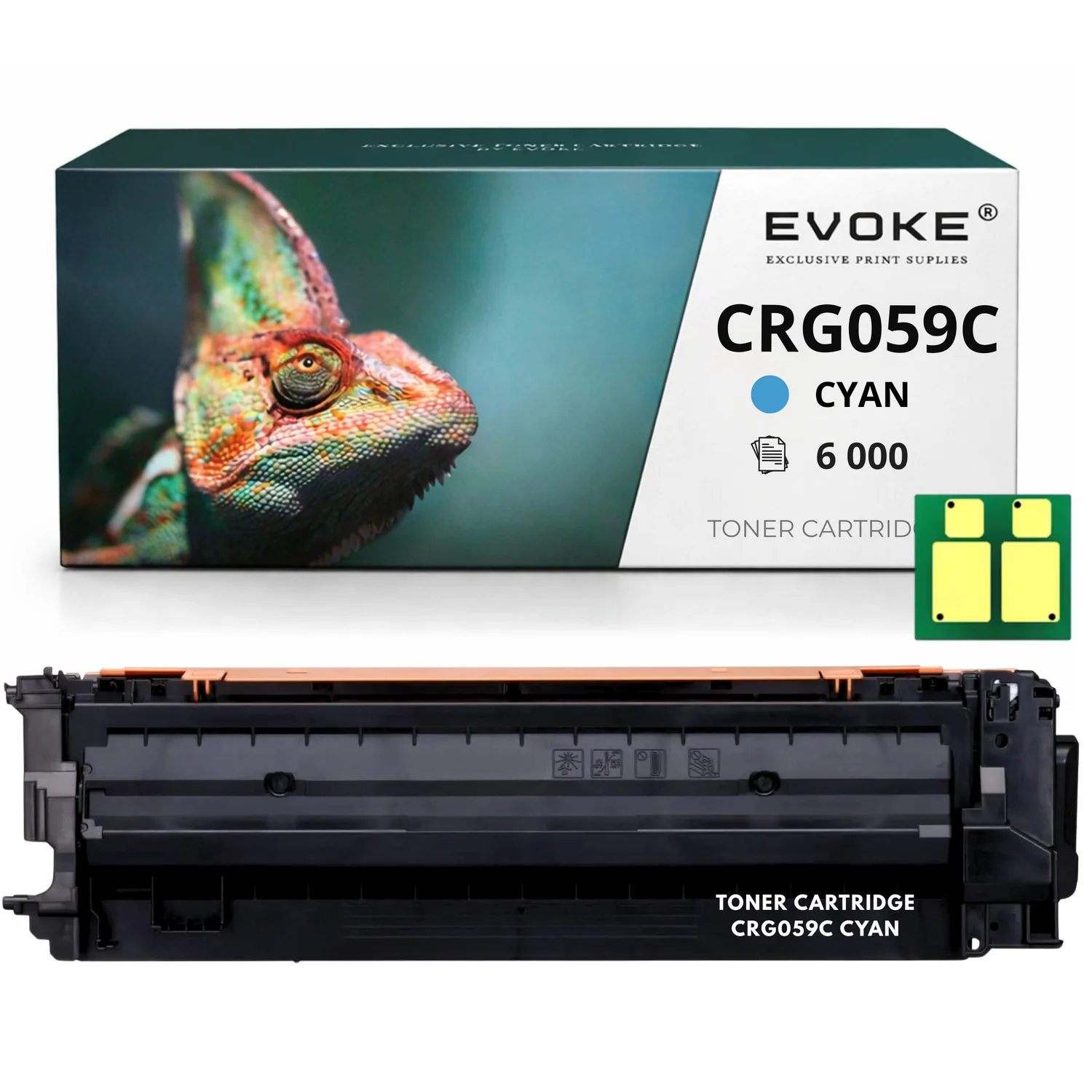 Evoke Compatibele Toner voor Canon Crg-059C Crg059C Crg-059 Crg059 3622C001 Cyaan met Chip 6000 Pagina's I-Sensys Lbp852Cx
