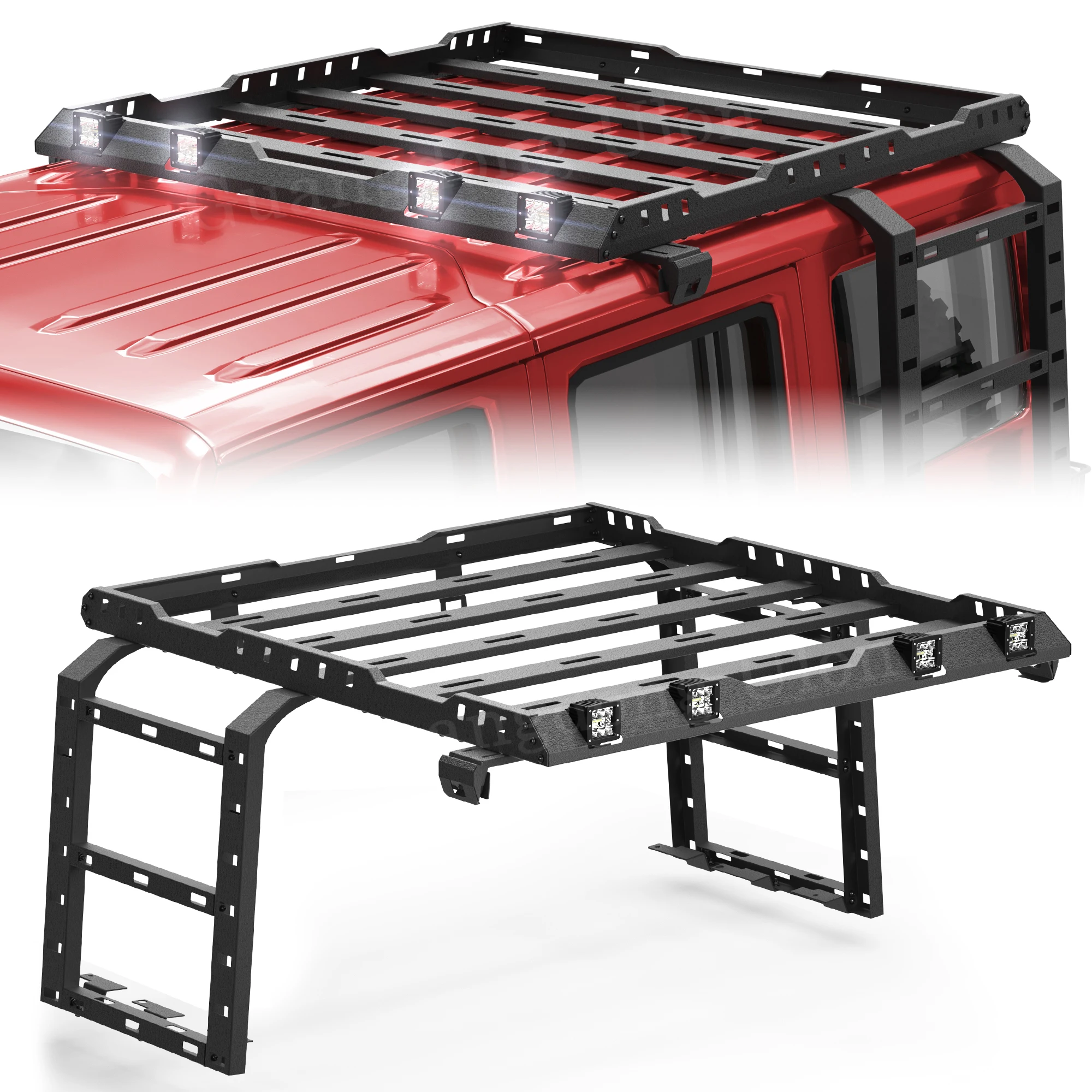 

New Products High Quality Strong Wrangler Hard Top Cargo Basket Roof Rack Luggage Carrier Fit Jeep JK 2007-2018