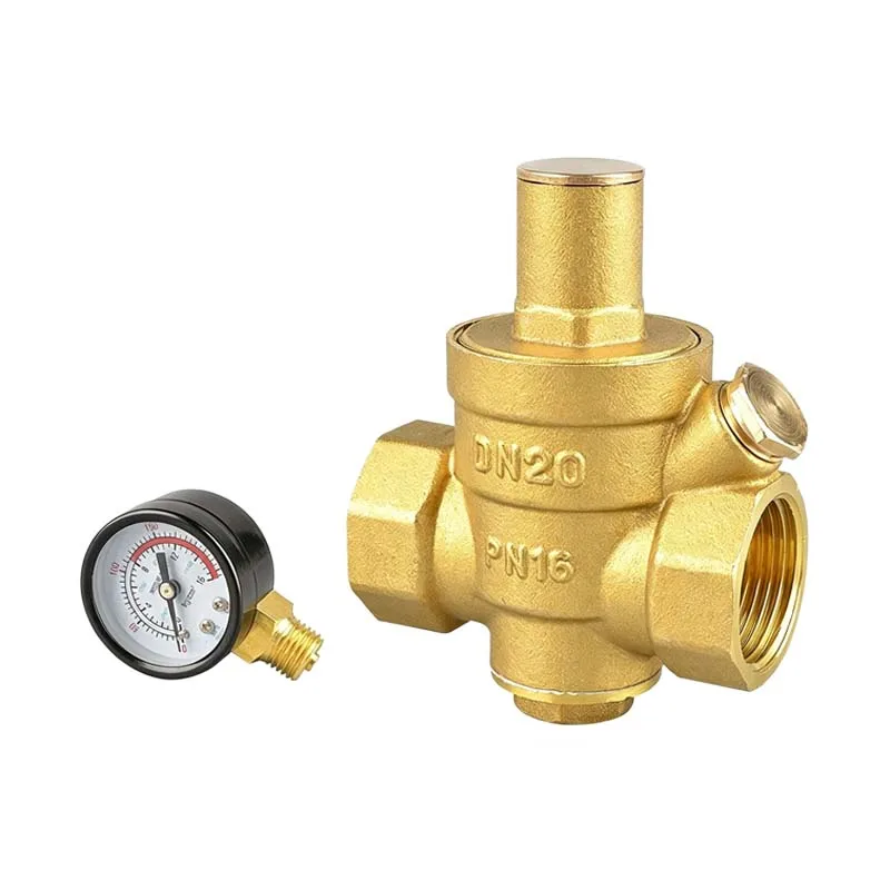 1/2″ 3/4″ 1″ 1-1/4″ 2″ Brass Pressure Regulating Valve DN15 DN20 DN25 DN32 DN40 DN50 Adjustable Relief Regulator WIth Gauge