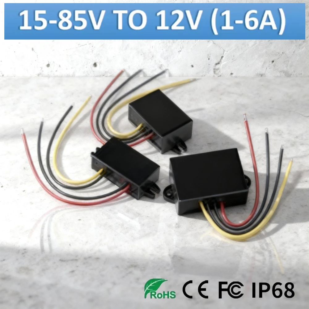 

15-85V to 12V 1A-5A DC DC Buck Converter Step-down 12V Voltage Regulator Automotive Regulator Stabilizer for Cars Mini Converter