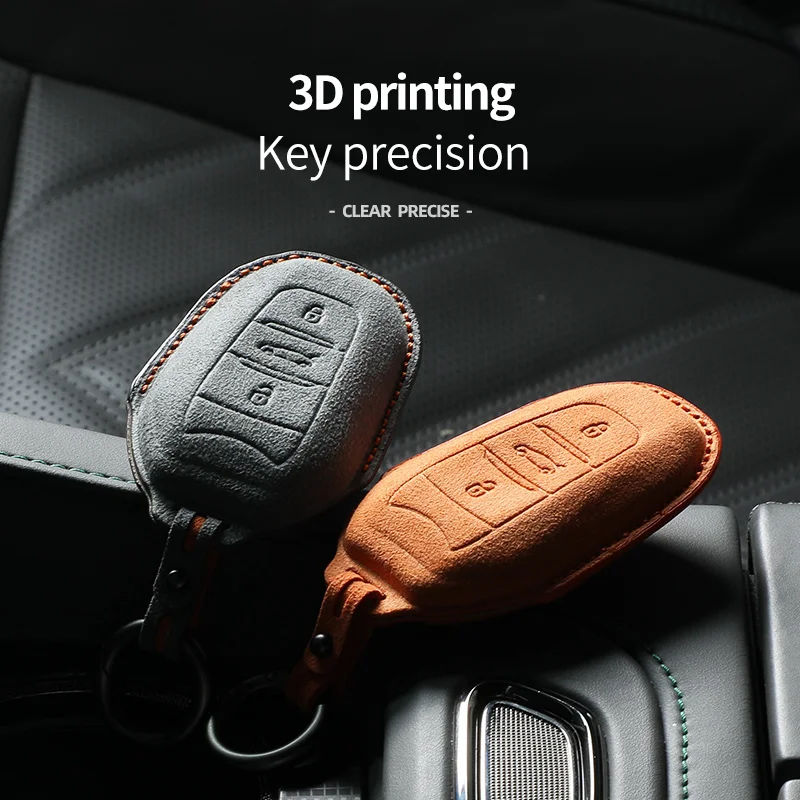 Italy suede car key case cover For peugeot 308 408 508 for citroen C4L C6 C3-XR Picasso DS3 DS4 DS5 Shell Keychain Accessories