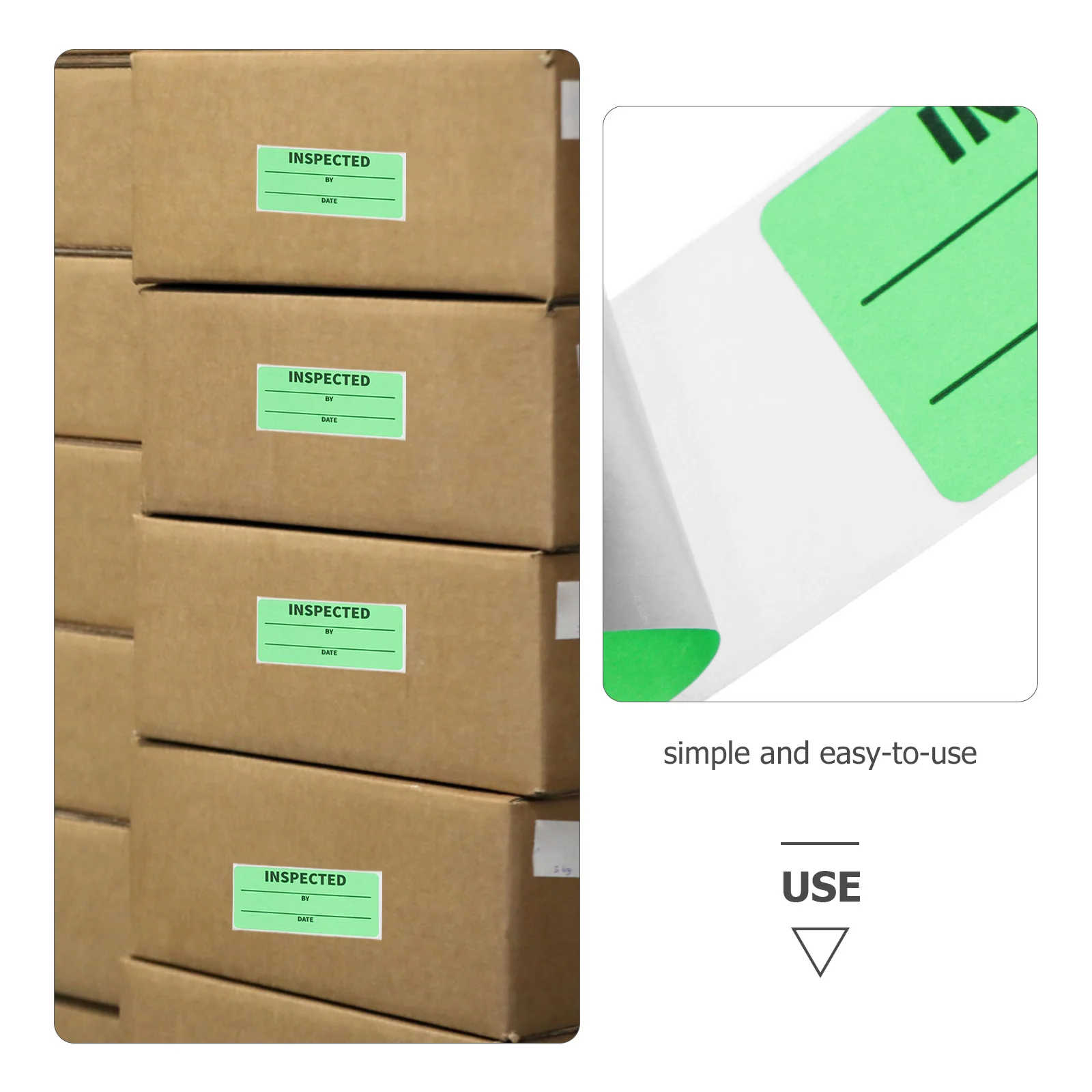 Label Inventory Tags Quality Control Stickers Inspected by Rectangle 570X250X010CM Pvc Warehouse Organization Labels