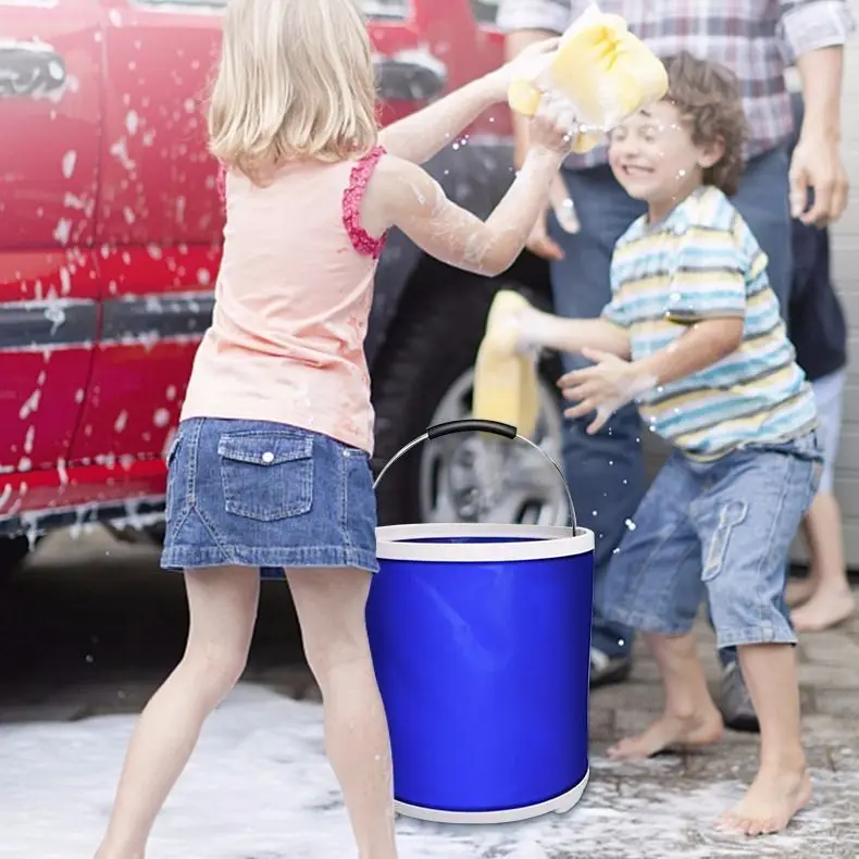 Portable Foldable Car Wash Bucket Oxford Fabric Hand Carry for Outdoor Vehicle Home Multipurpose Collapsible Water Container