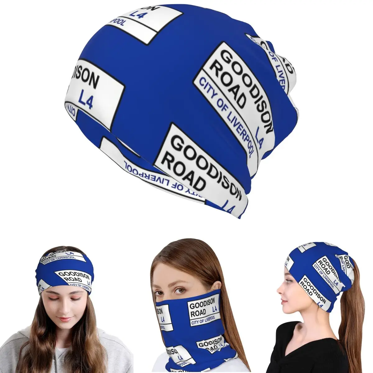 

Everton Football Team Goodison Road Street Sign Bandana Neck Cover Magic Scarf Warm Balaclava Beanies Hat Unisex All Season