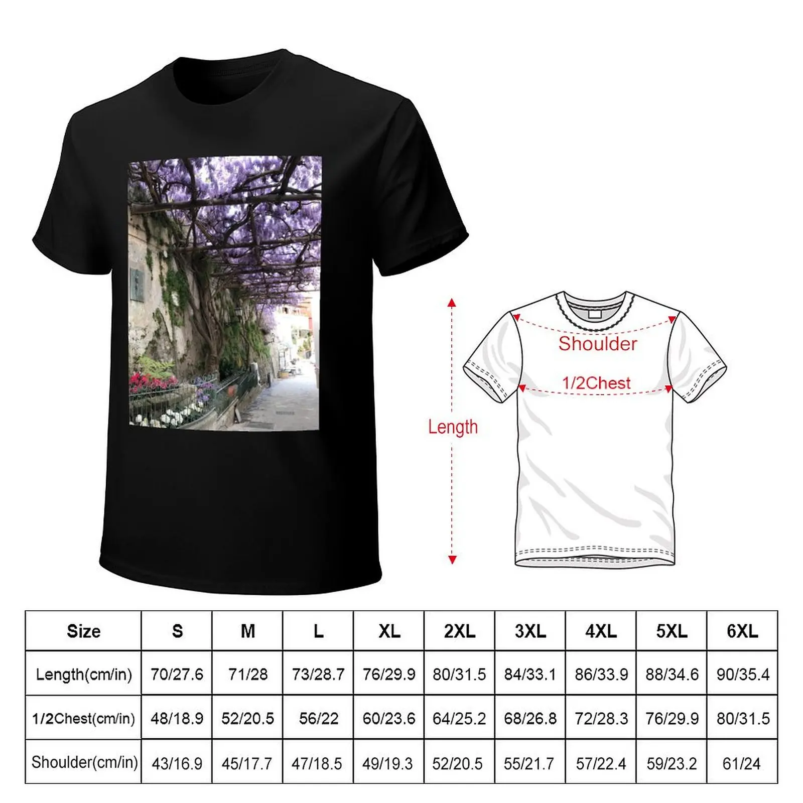 Italy - Positano Wisteria T-Shirt shirts graphic tee plain mens shirts graphic tee