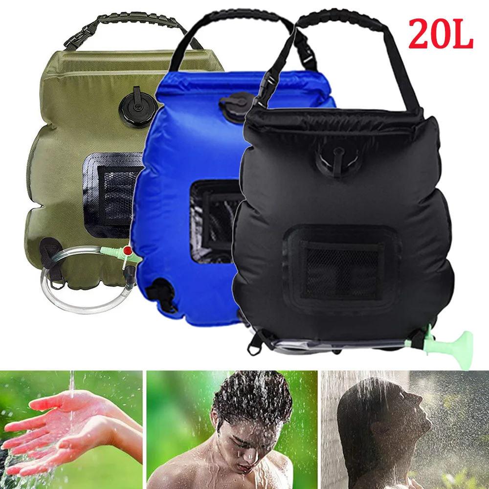 

Water Bags 20L Shower Head Solar Power Fast Heating Camping Shower Bag Camping Fishing Hiking Water Storage Bag Bathing Bag