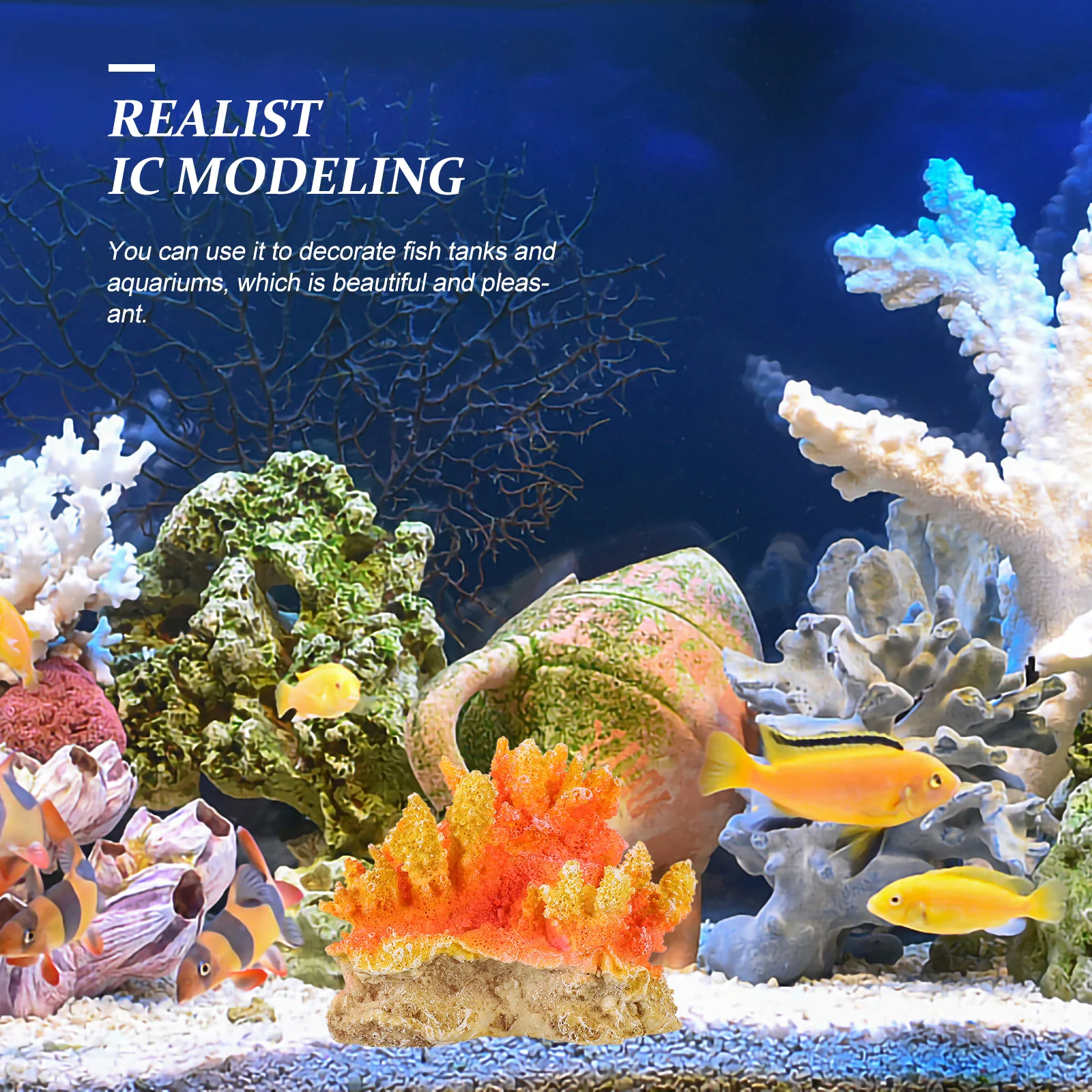 

Resin Coral Reef Adornment Aquarium Coral Ornaments Fish Tank Decoration for Lifelike Landscape Home Office Aquatic Environment