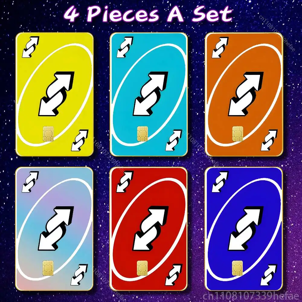 

U-UNO Reverse Game Sticker Skin For Credit Bank Campus Bus Card Cover Self-adhesive Decoration