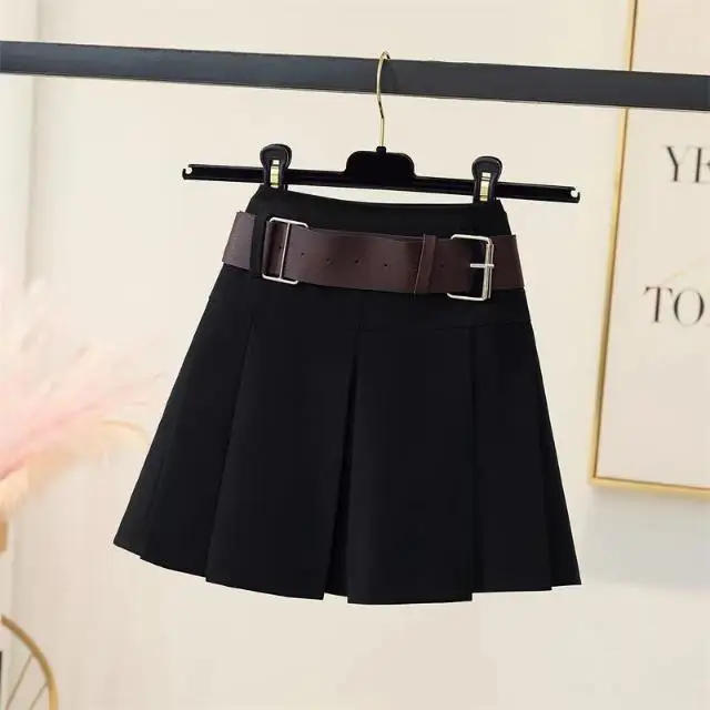 

Skirts Womens Academia Minimalist Exquisite Elegant Pure Textured Lacing Flare Waistband Fitness good Covering Cover Skirt