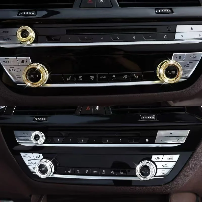 بلينغ حجم داخلي تكييف الهواء/مقبض التحكم الصوتي غطاء الكسوة لسيارات BMW 5 6 7 Series X3 X4 X5 X6 G31 F13 G12 G01 F15 F16
