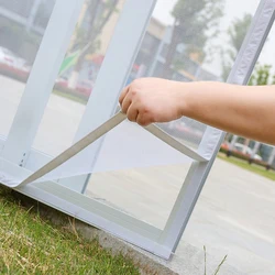 White Hook-and-Loop Fly Screen for Windows, DIY Removable and Reusable Mosquito Netting, Washable Insect Protection