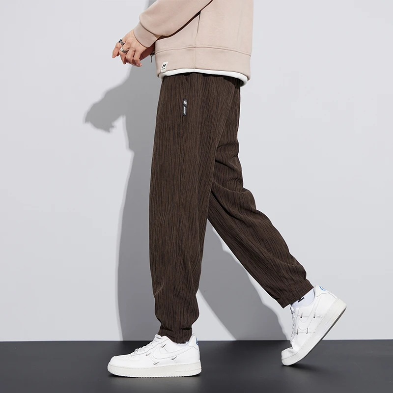 Autumn Spring Stripe Pants Men Harajuku Casual Harem Korean Hip Hop Y2K Sweatpants Jogger Luxury Corduroy Trousers Male Plus 5XL