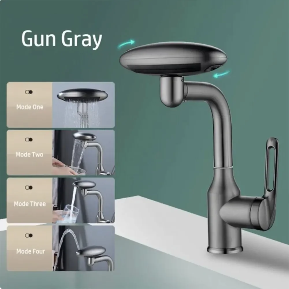 Manguera de salida giratoria para lavabo frío y caliente multifunción ajustable, sistema de filtración ajustable, manguera de salida de acero inoxidable