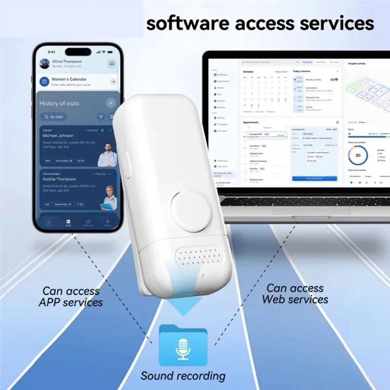ABGI-Micrófono Inteligente Escucha Entrada Traductores Idioma Micrófono Bluetooth Portátil