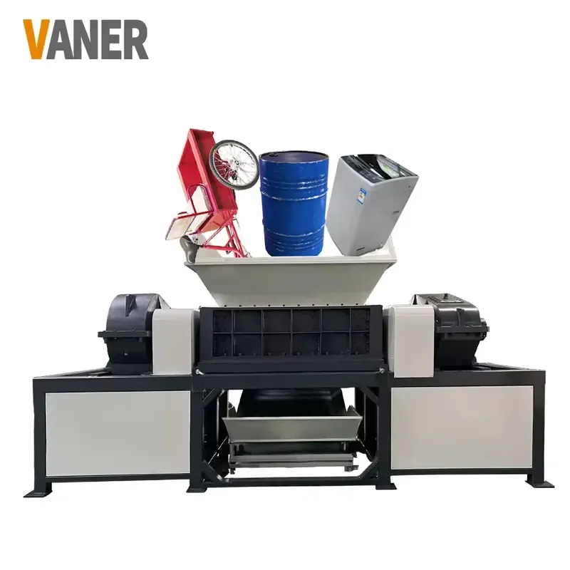 Recycling Machine 2026High Quality Double Shaft Plastic Cardboard Wood Metal Tire Shredder Recycling V-CR1800 Scrap