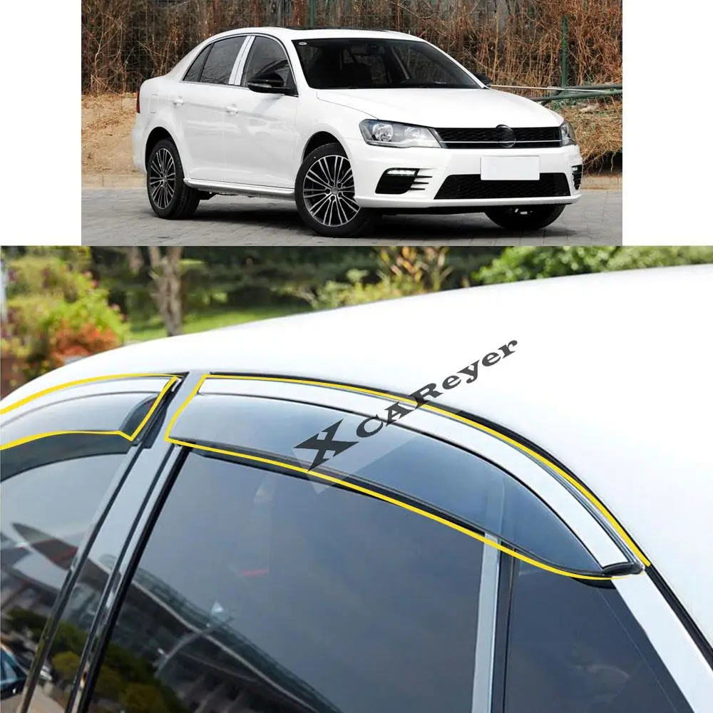 For VW Volkswagen Bora Sedan 2008 2009 2010 2011 2012 2013 2014 2015 Sticker Plastic Window Glass Wind Visor Rain/Sun Guard Vent