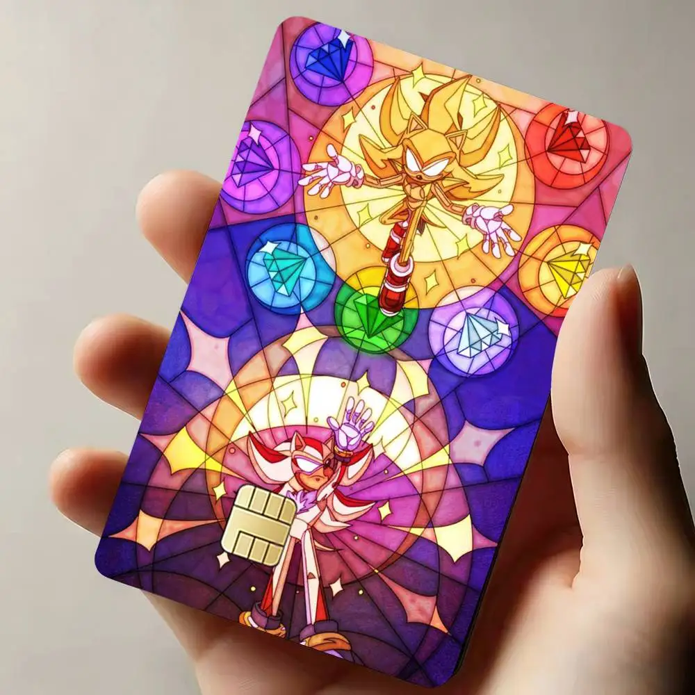 Game S-Sonic The H-Hedgehog Credit Card Skin Stickers For VISA Bank Bus Metro Access Card Protective Film Cover Sticker