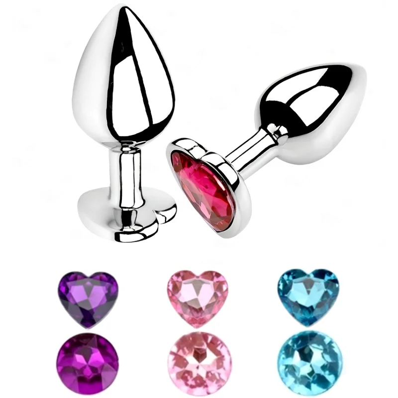 Smooth Mini Stainless Steel Anal Plug Crystal Round Heart Metal Anus Dilator Bdsm Ass Tail Sex Toys For Women Fetish Adult Games