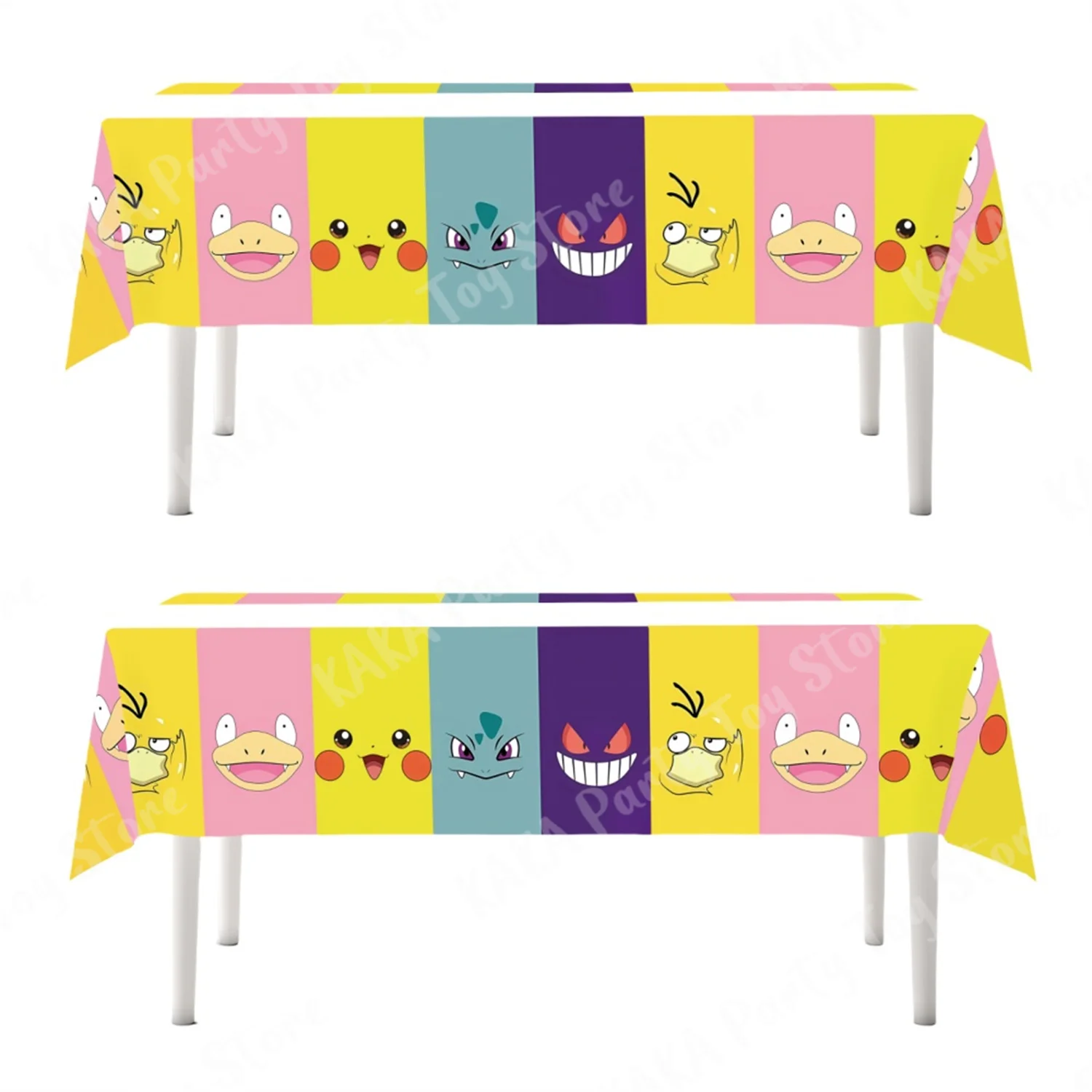 2Pcs Pokemon Pikachu Tablecloth Set Children\'s Party Decoration Charmander Squirtle Bulbasaur Birthday Table Cover Gift Doll Toy