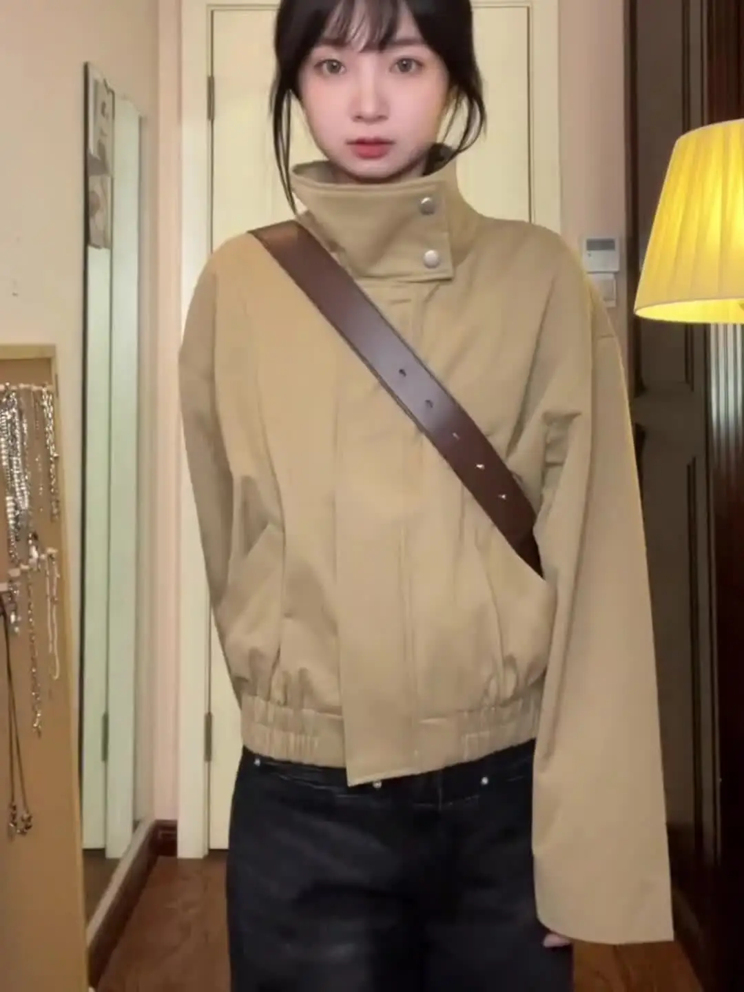 

Bomber Jackets Womens Jacket Fleece Autumn Suede Color-Splicing Panelled Drawstring Minimalist Urban Adjustable Elastic Polished