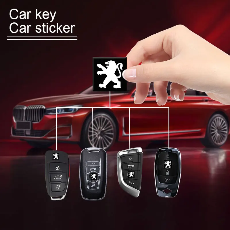 

New Peugeot Car Logo Sticker for Car Remote Control Key For Peugeot 208 E-208 2008 E-2008 3008-GT 308 3008 508 208-GT 504truck