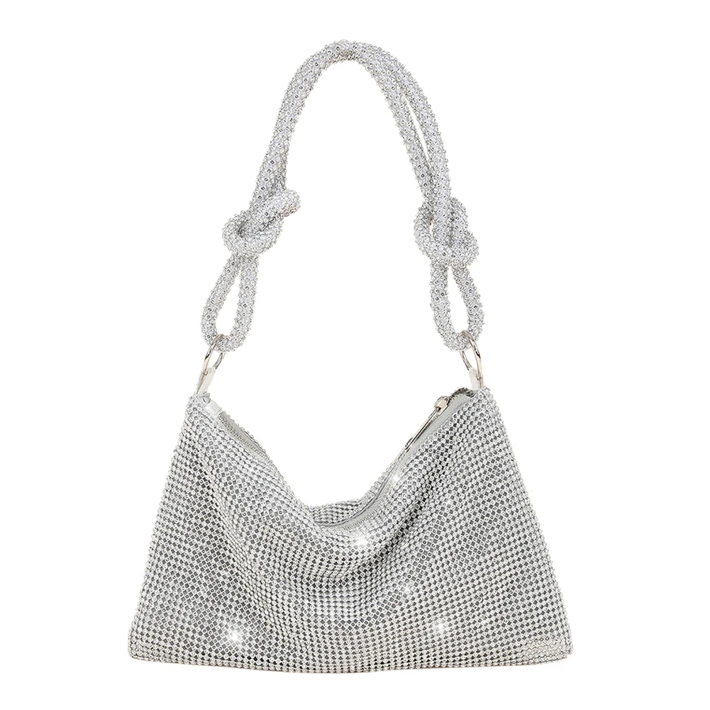 

Women Shiny Rhinestone Dinner Bag New Party Wedding Purses 2023 Luxury Full-Diamond Ladies Handbag Designer Sparkly Evening Bags