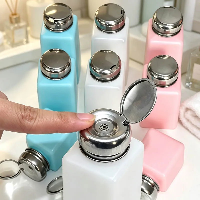 10/20/30PCS Empty Refillable Press Pump Bottle With Stainless Cap Portable  Liquid Alcohol Clean Acetone Water Remover Dispenser