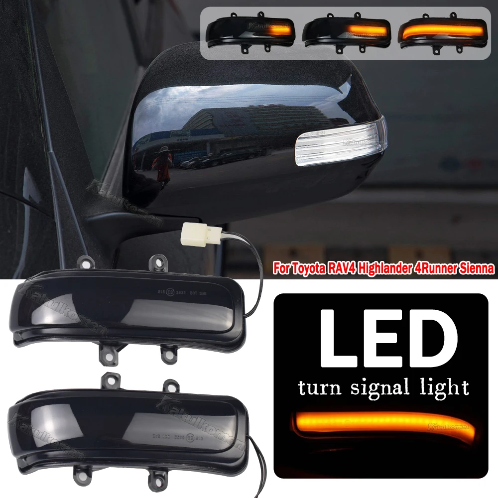 For Toyota RAV4 XA30 Vanguard Previa XR50 Alphard AH20 Vellfire LED Dynamic Turn Signal Light Sequential Side Mirror Indicator