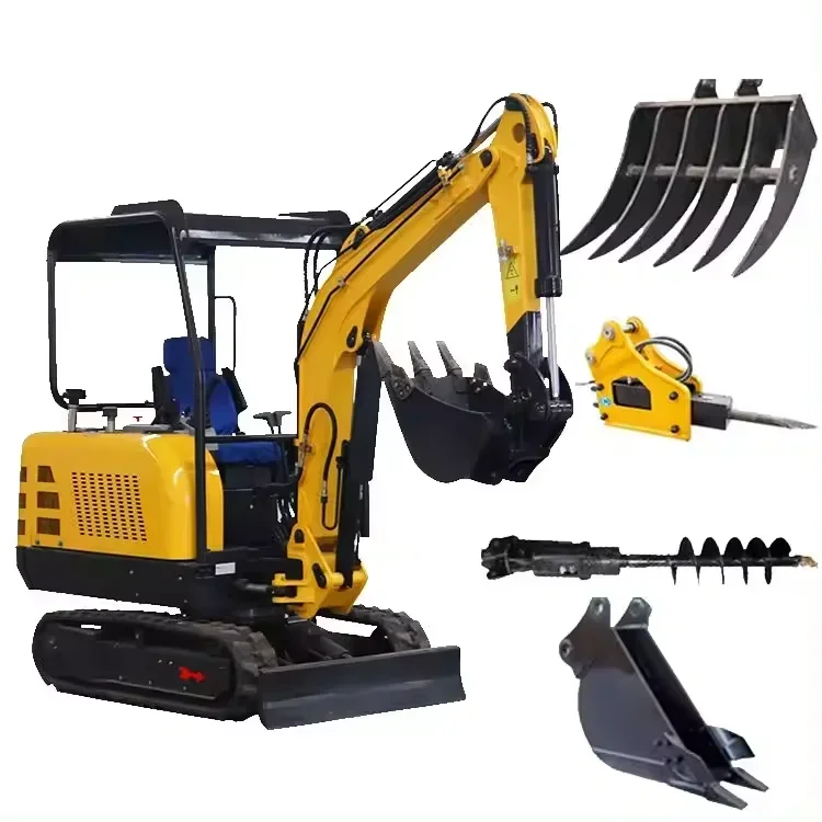 Hot Selling 3.5-ton Mini Excavator 2.5-ton 1T0.8T1.8T American European Engine Excavator Farm Small Excavator