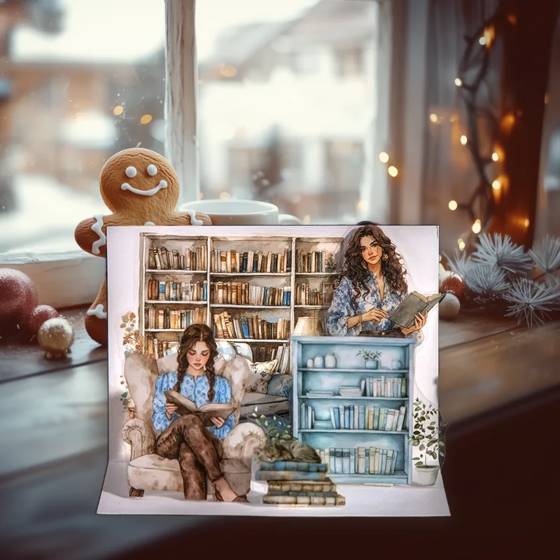 

1Pack/2Pack 4 Styles Dual Material Sticker Book Vintage Decoration Reading Weekly Series for Journal Collage Base