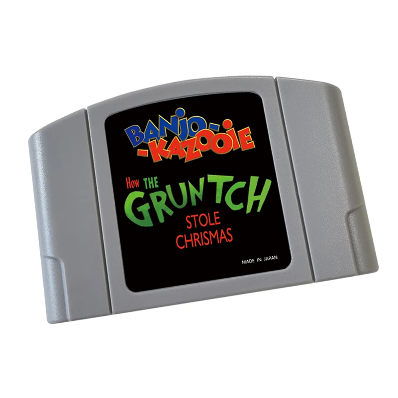 N64 Game Card Cartridge Console US  And EU Version-Banjo Kazooie How The Gruntch Stole Chrismas