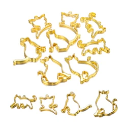 5 sztuk//torba stop w złotym odcieniu kot Hollow ramki wisiorek UV formy żywiczne metalowe Charms Craft dla DIY biżuteria Handmade Making akcesoria