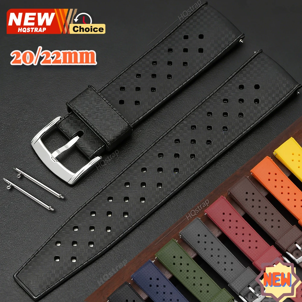 20mm 22mm Silikonarmband KLASSISCHER TROPISCHER STIL für Seiko Schnellwechsel-Gummiarmband für Rolex für Omega Uhrenarmband Universal