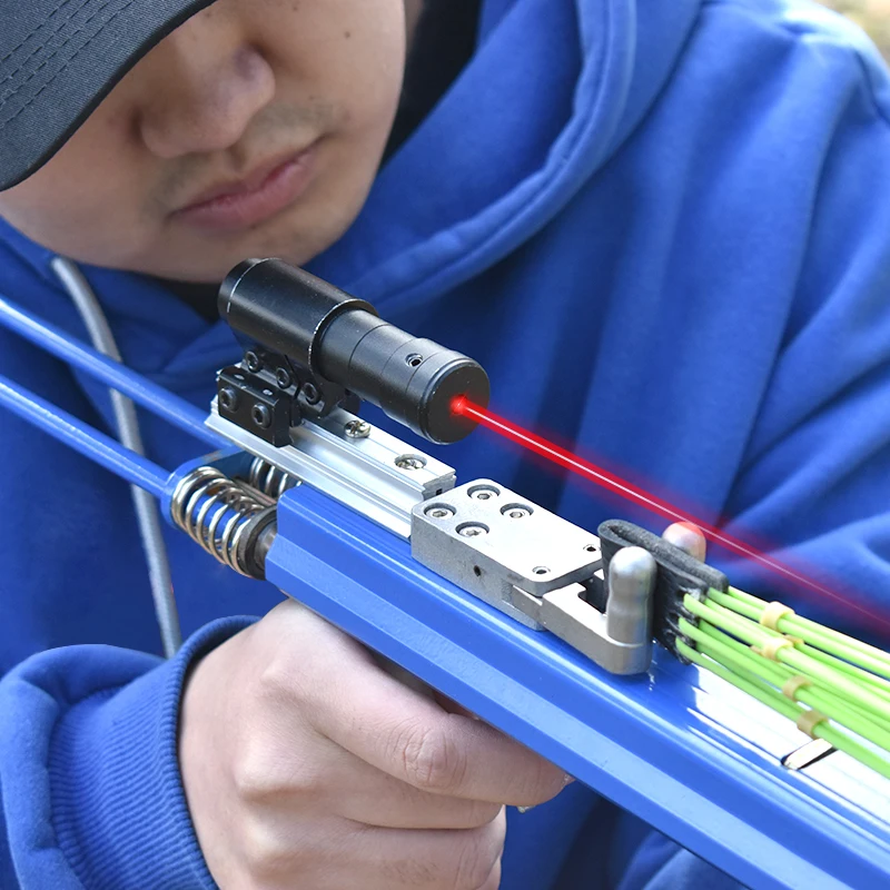 Lance-pierre de chasse laser télescopique à longue perche, élastique injuste, tir, jouets de divertissement en plein air pour adultes