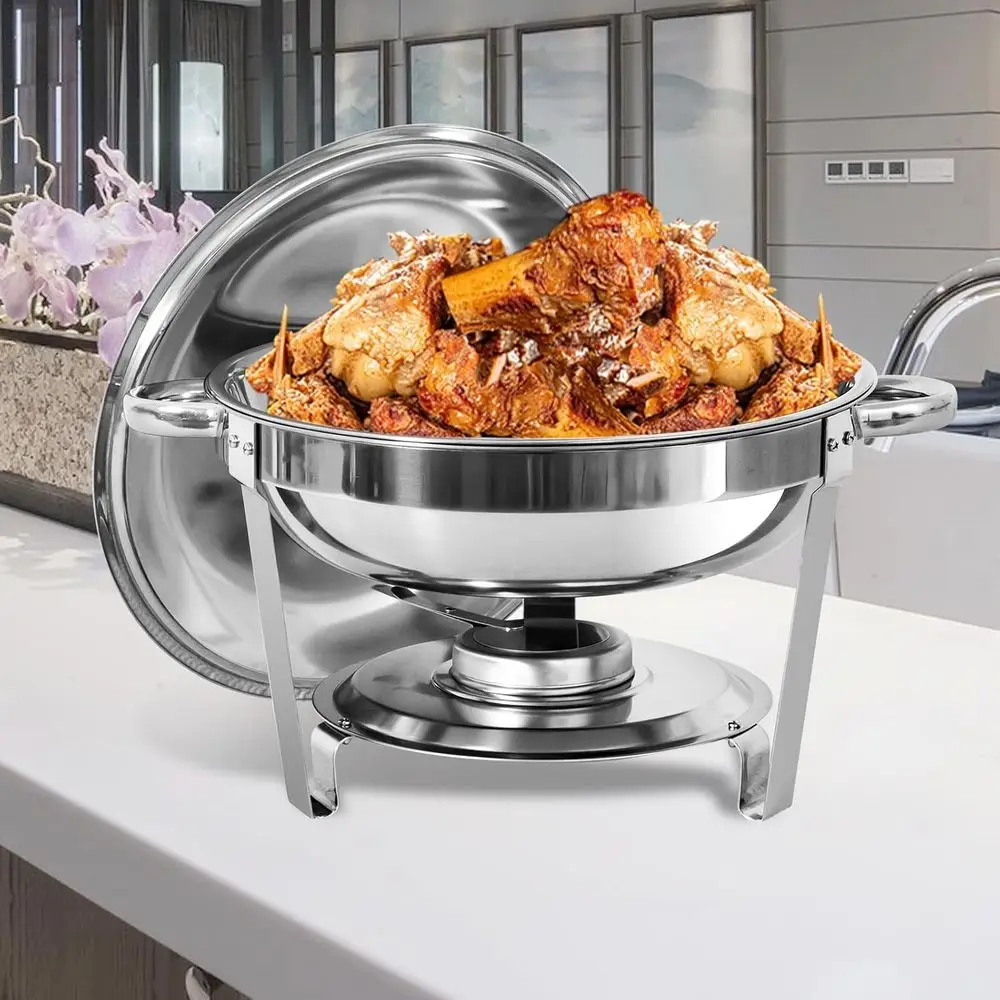 12-Piece Buffet Set with 6QT Round, 8QT Half Rectangular, and Full Rectangular Chafing Dishes for Events