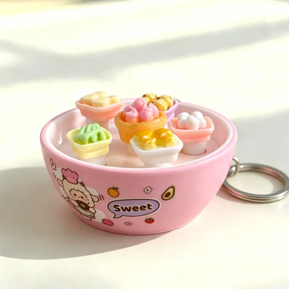 Simulation Food Food Clicker Fidget Keychain Cute Cat Series Push Button Clicking Pressure Relief Pizza Design Dessert Food