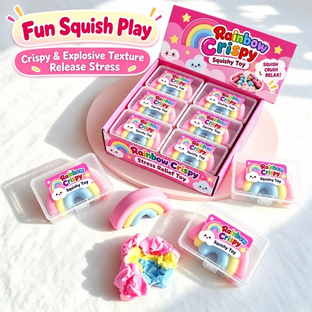 Rainbow Wax Cracking Squeeze Toy Crackable Texture Crispy Feel Crispy Stress Balls Handmade Craft Soft Gel Fidget Toy
