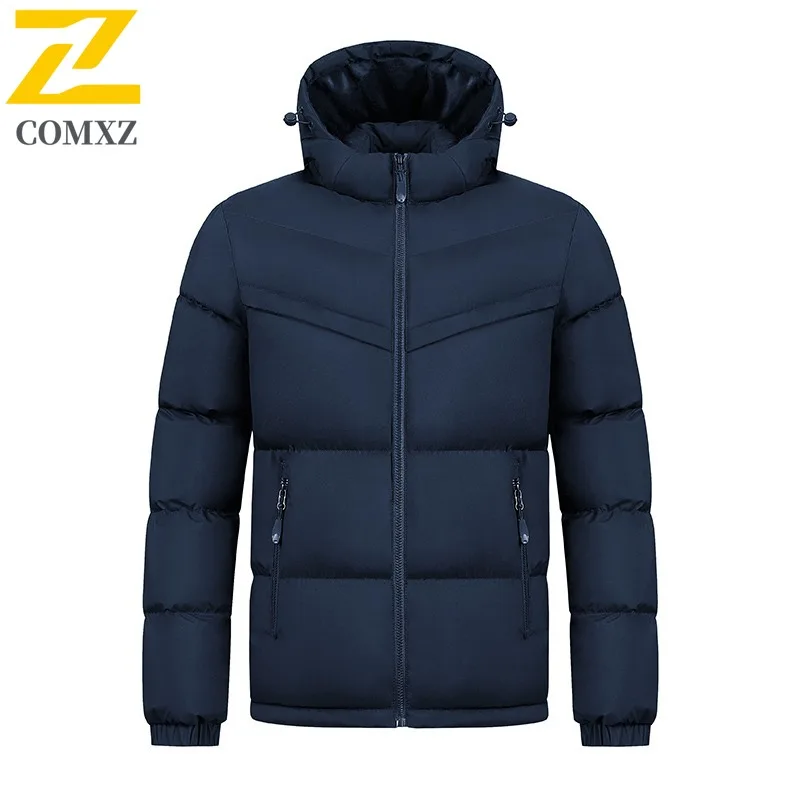 

COMXZ Мужская стеганая куртка большого размера Водонепроницаемая теплая ветрозащитная уличная лыжная куртка Parker Уличная одежда Премиум-дизайн Зимние куртки