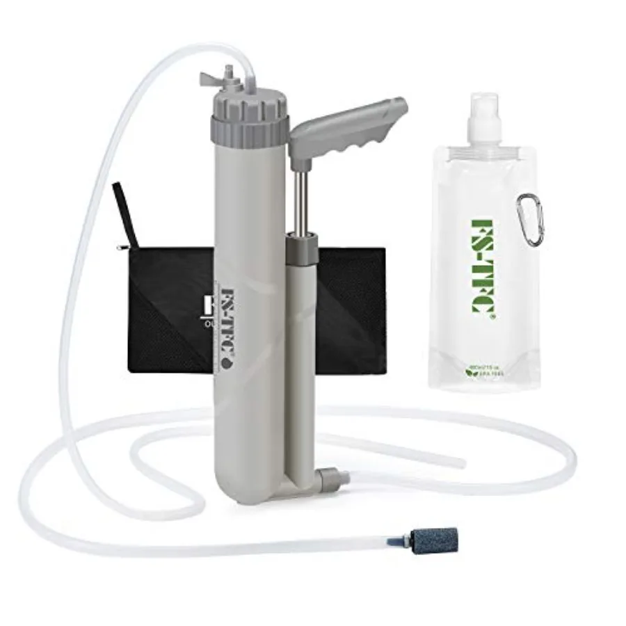 

Water Purifier Survival Gear 4-Stage Portable Water Filter 1.5L/Min Fast Flow for Personal or Small Group Hiking Camping Travel