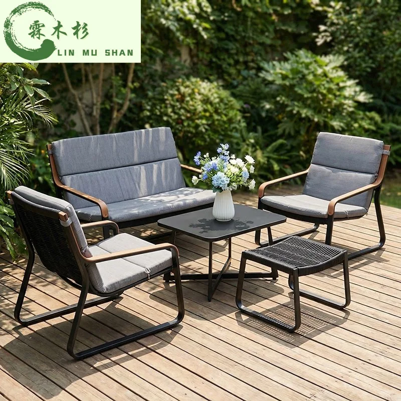 Outdoor leisure sofa villa hotel terrace bed and breakfast Internet celebrity modern simple balcony outdoor table and chair set